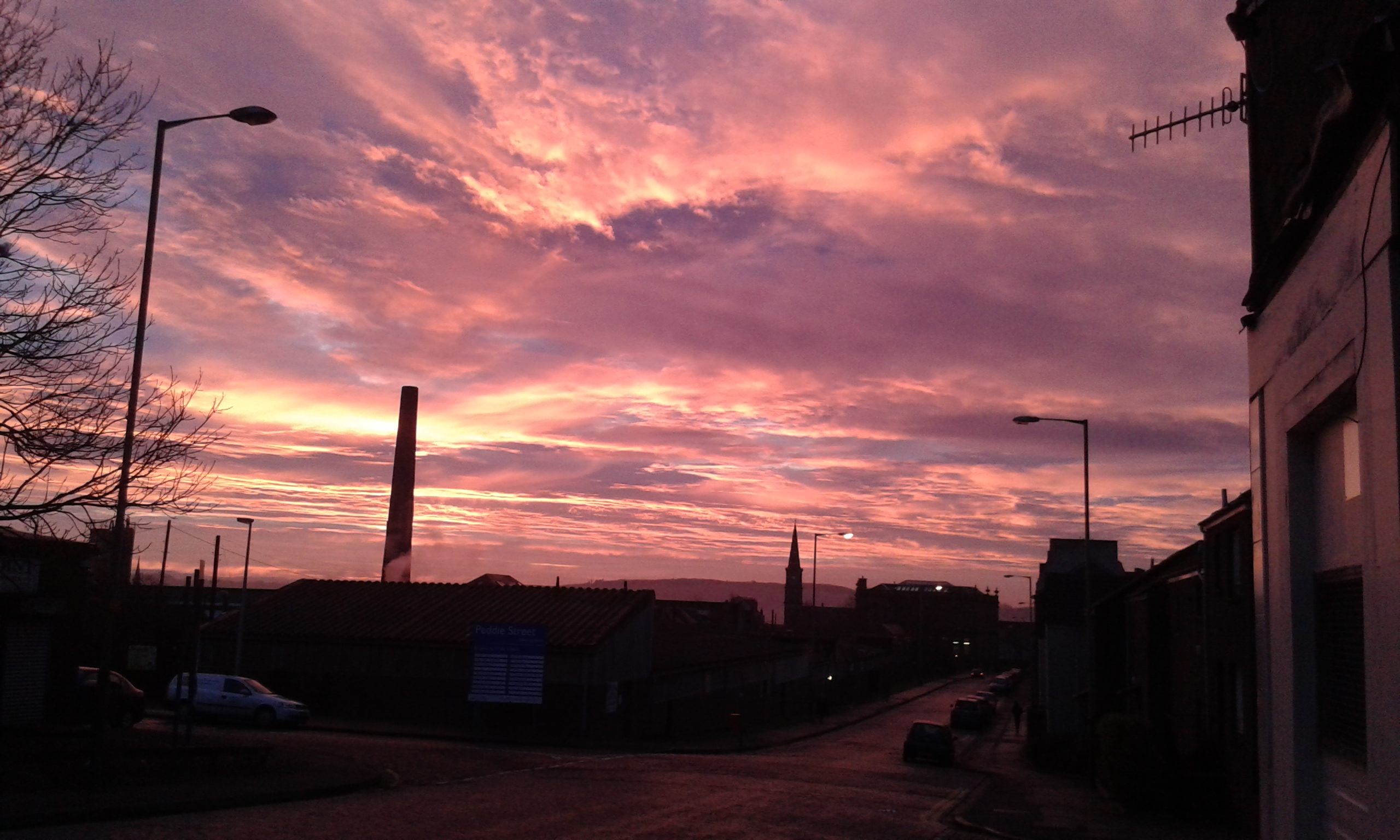 A Sunrise over the university campus in Dundee