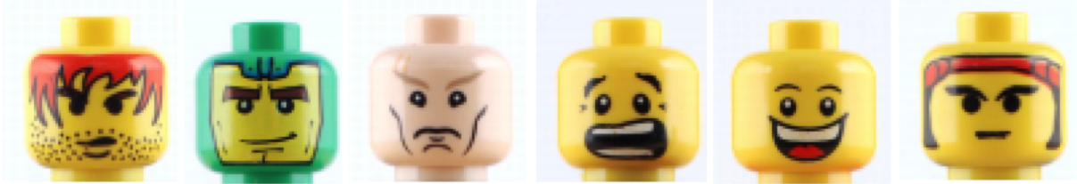 Different minifigure faces