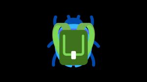 Cartoon of a beetle with a backpack