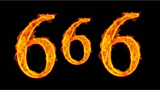 666 in fiery font